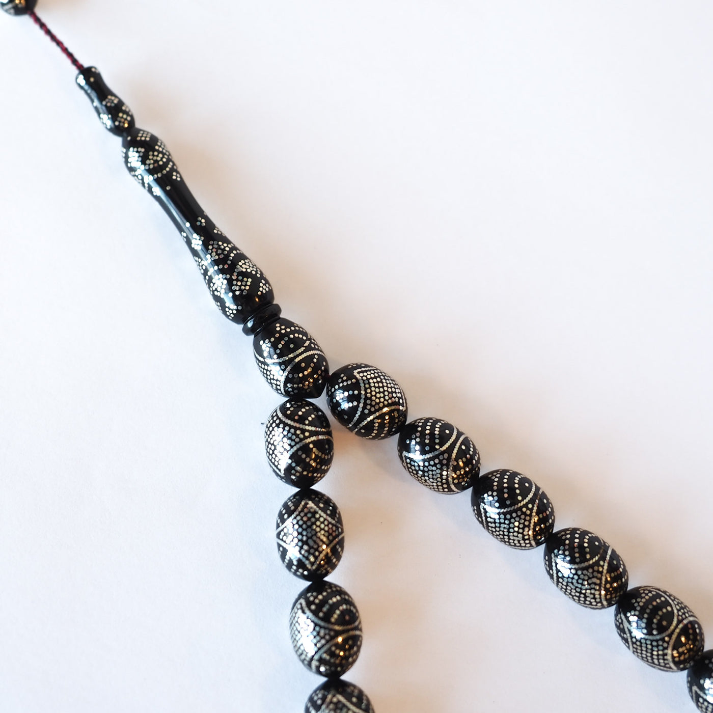 İnce İşçilikli Özel Gümüş Çakımlı Kuka Tesbih - WATD090