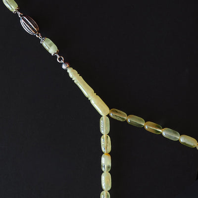 Gümüş İşlemeli Damla Kehribar Tesbih - WATD104