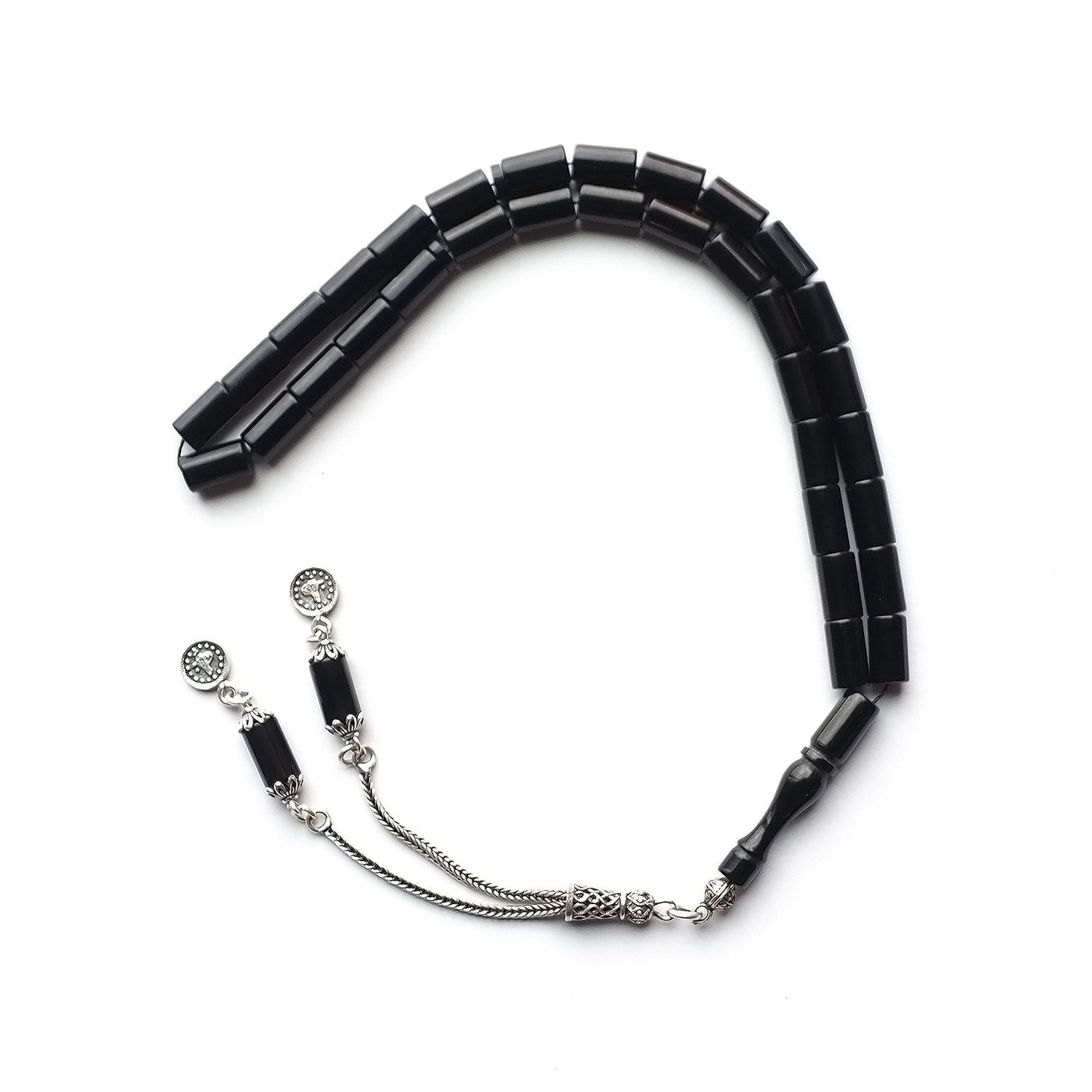 Gümüş İmameli Ateş Sıkma Kehribar Tesbih - WATD120