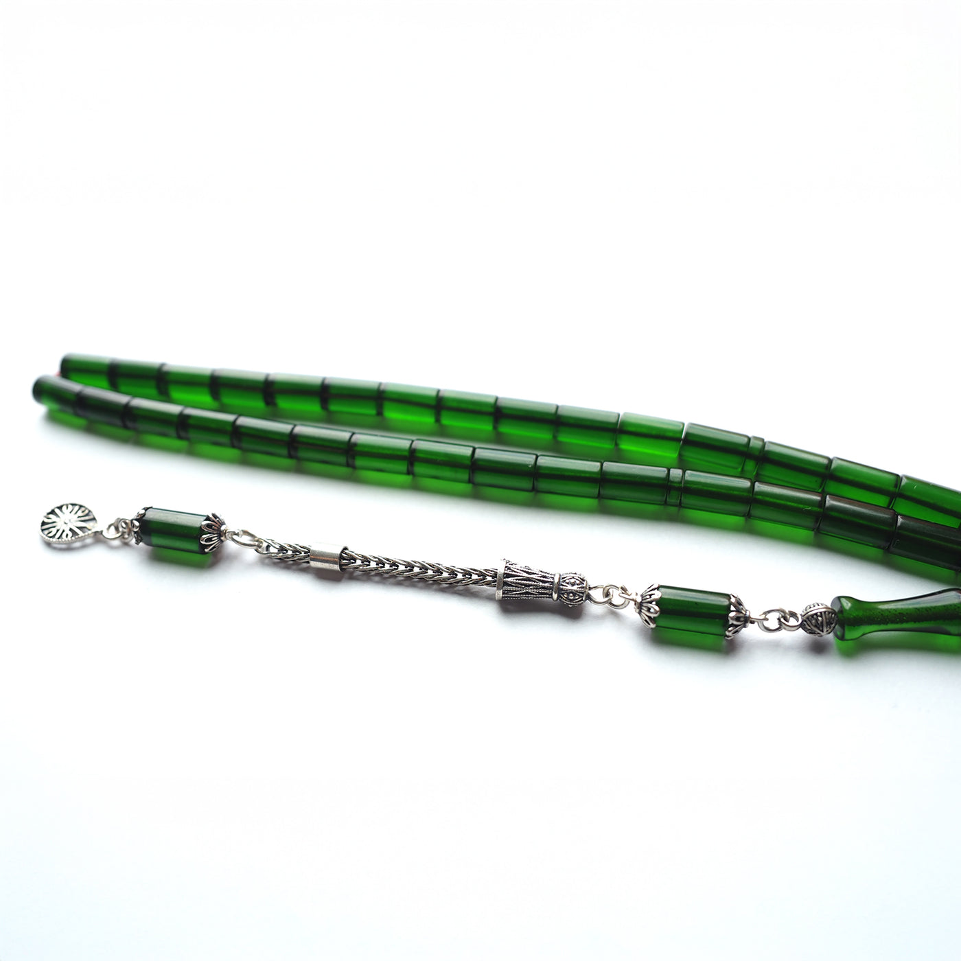 Gümüş İmameli Ateş Sıkma Kehribar Tesbih - WATD125