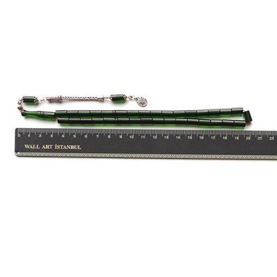 Gümüş İmameli Ateş Sıkma Kehribar Tesbih - WATD125