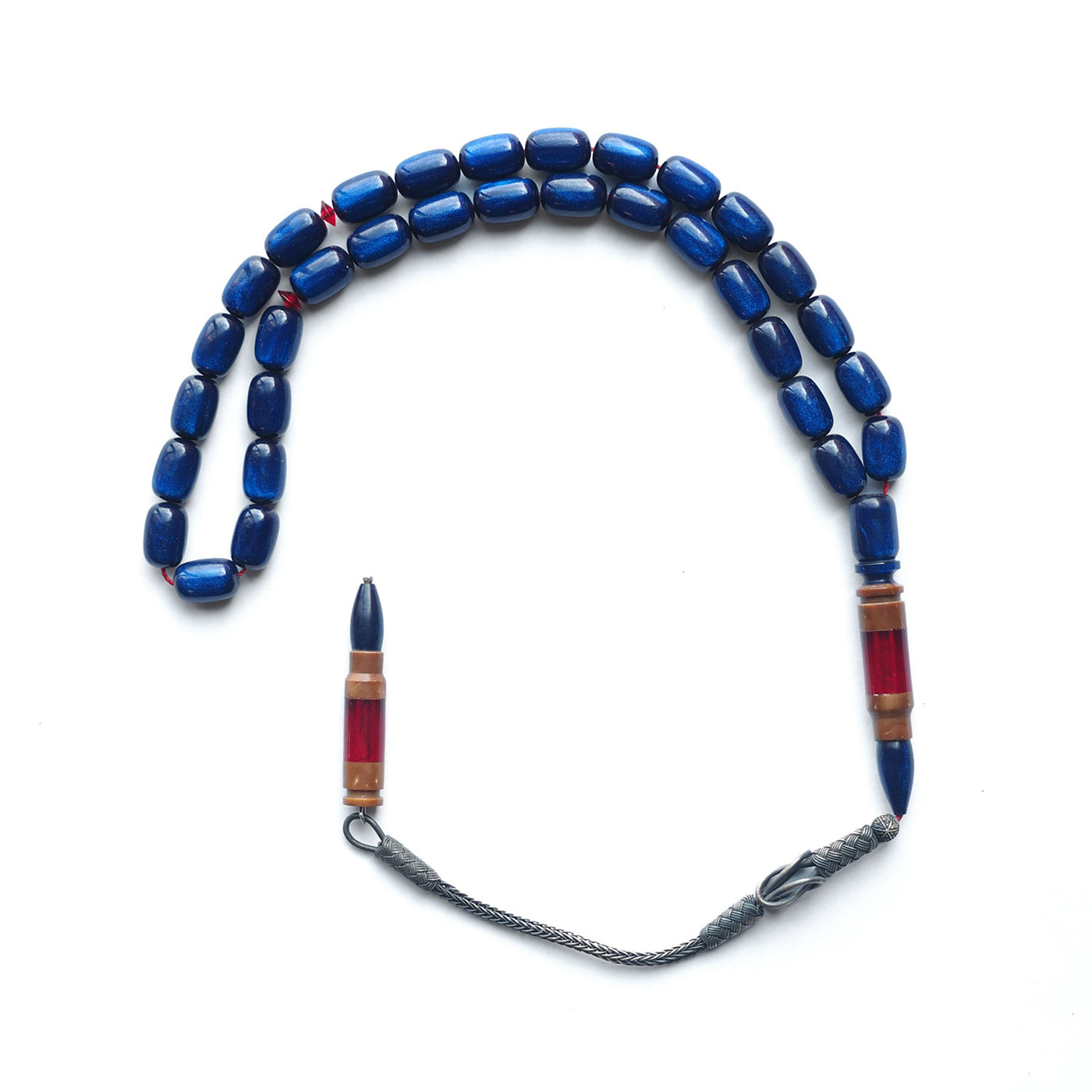 Usta İşçilikli 1000 Ayar Gümüş Kazaz Püskül Kuka Katalin Kombinli Tesbih - WATD152