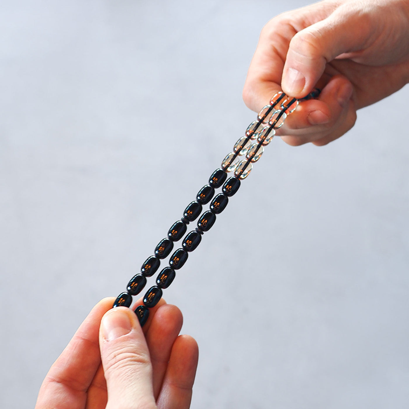 Usta İşçilikli Sıkma Kehribar Kuka Kombinli Gümüş Püsküllü Tesbih  - WATD154