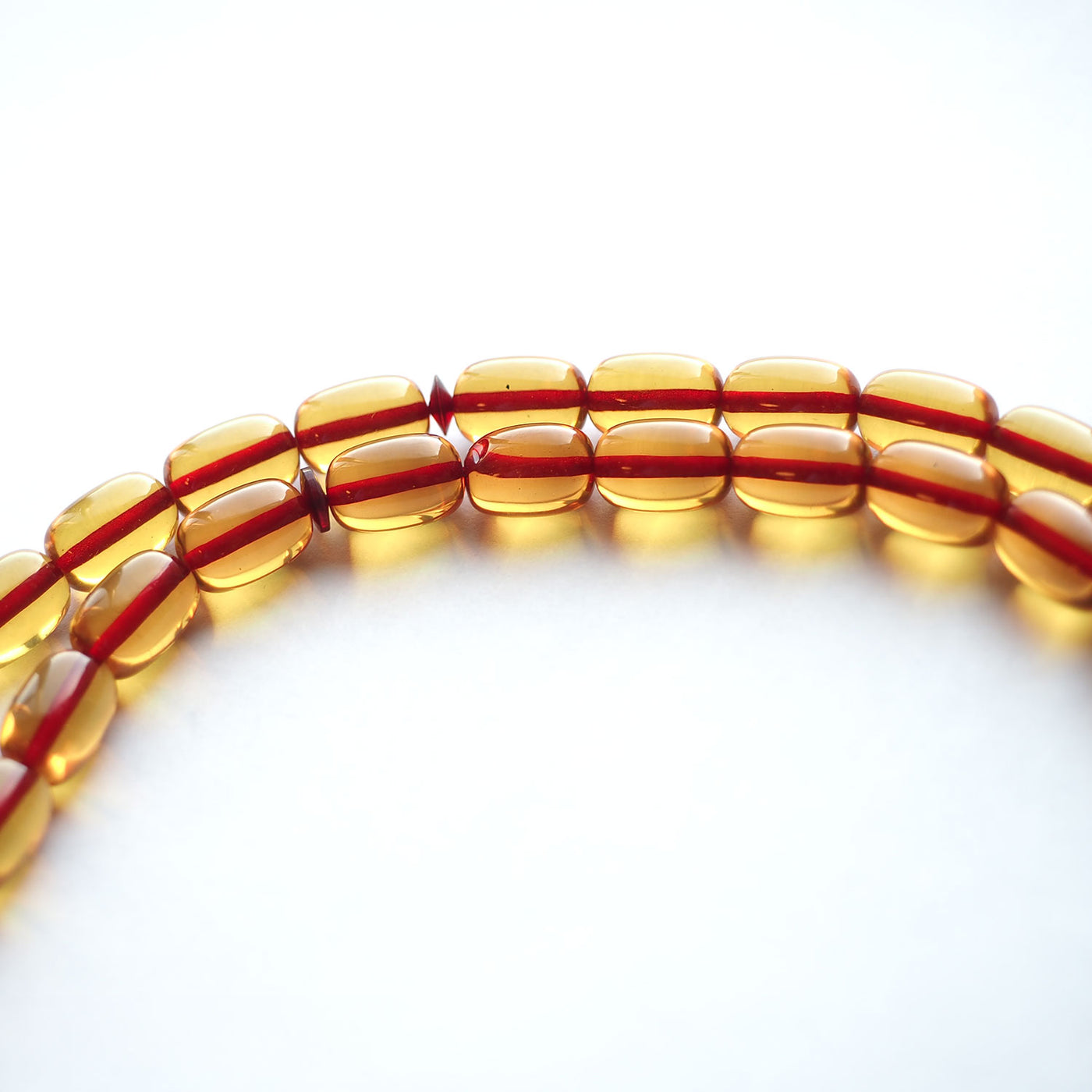 Usta İşçilikli Ateş Kehribar Kuka Kombinli Gümüş Püsküllü Tesbih  - WATD157