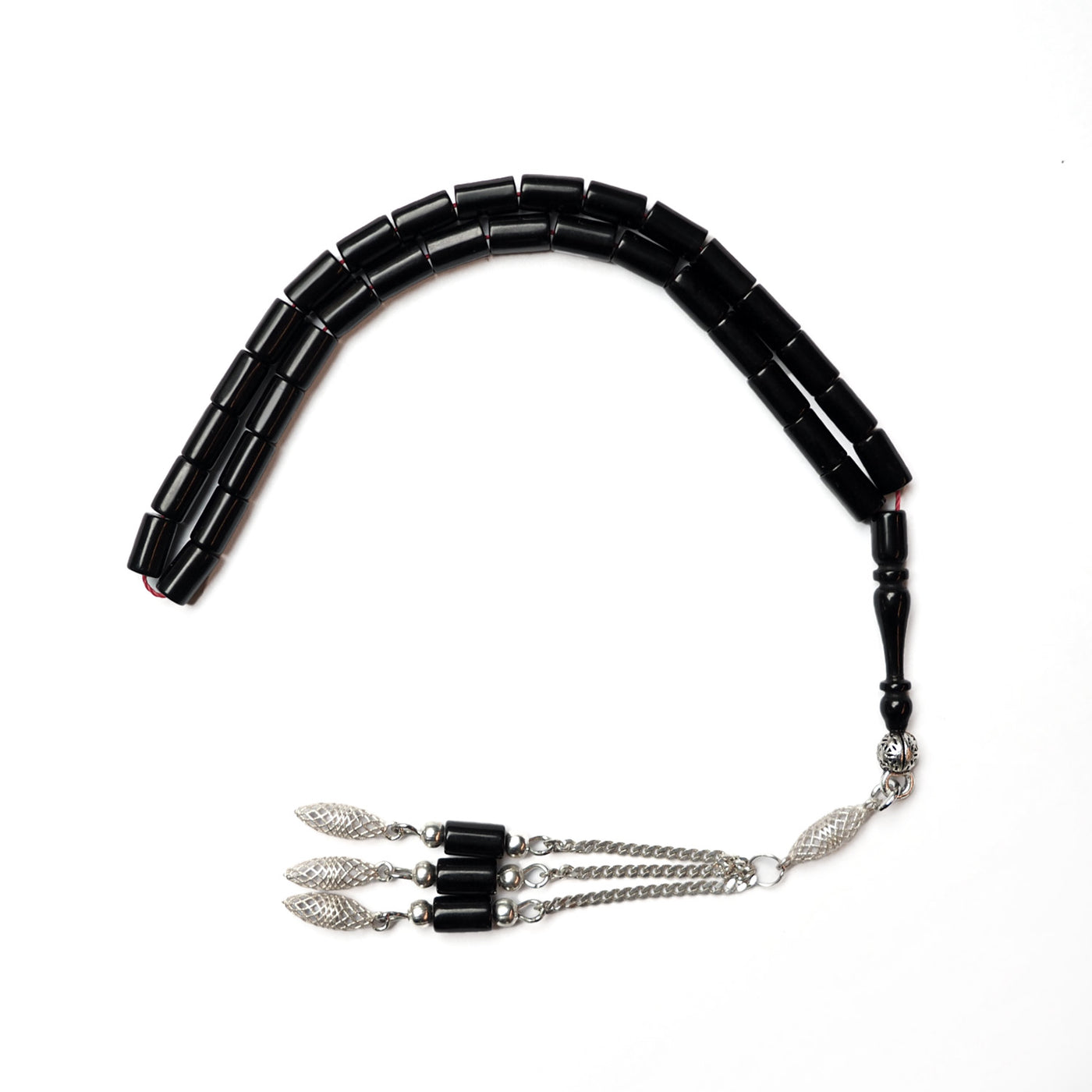 Gümüş Püsküllü Ateş Sıkma Tesbih - WATD181