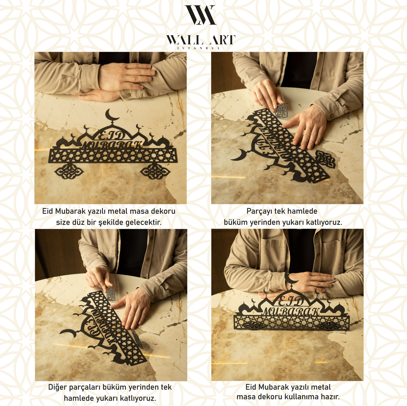Eid Mubarak Metal Masaüstü Dekor - WAMH102