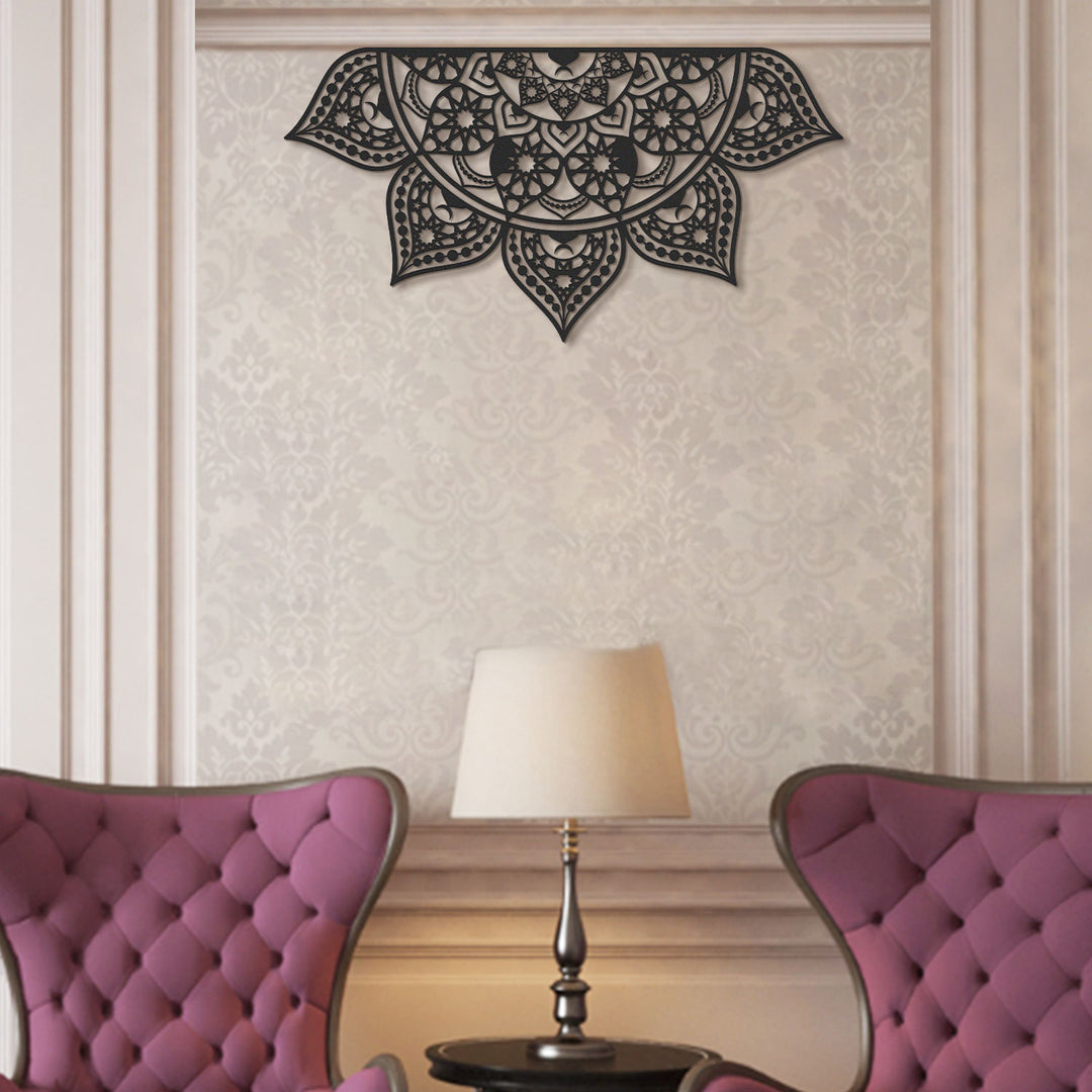 İslami Desenli Metal Mandala Duvar Tablosu (4 Yöne Asılabilir) - WAM163