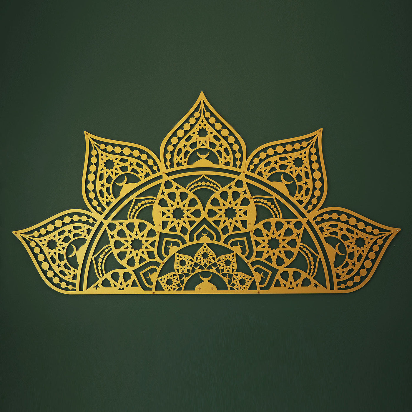 İslami Desenli Metal Mandala Duvar Tablosu (4 Yöne Asılabilir) - WAM163