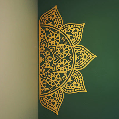 İslami Desenli Metal Mandala Duvar Tablosu (4 Yöne Asılabilir) - WAM163
