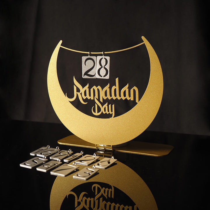 "Ramadan Day" Yazılı Metal Masaüstü Ramazan Takvimi - WAMH125