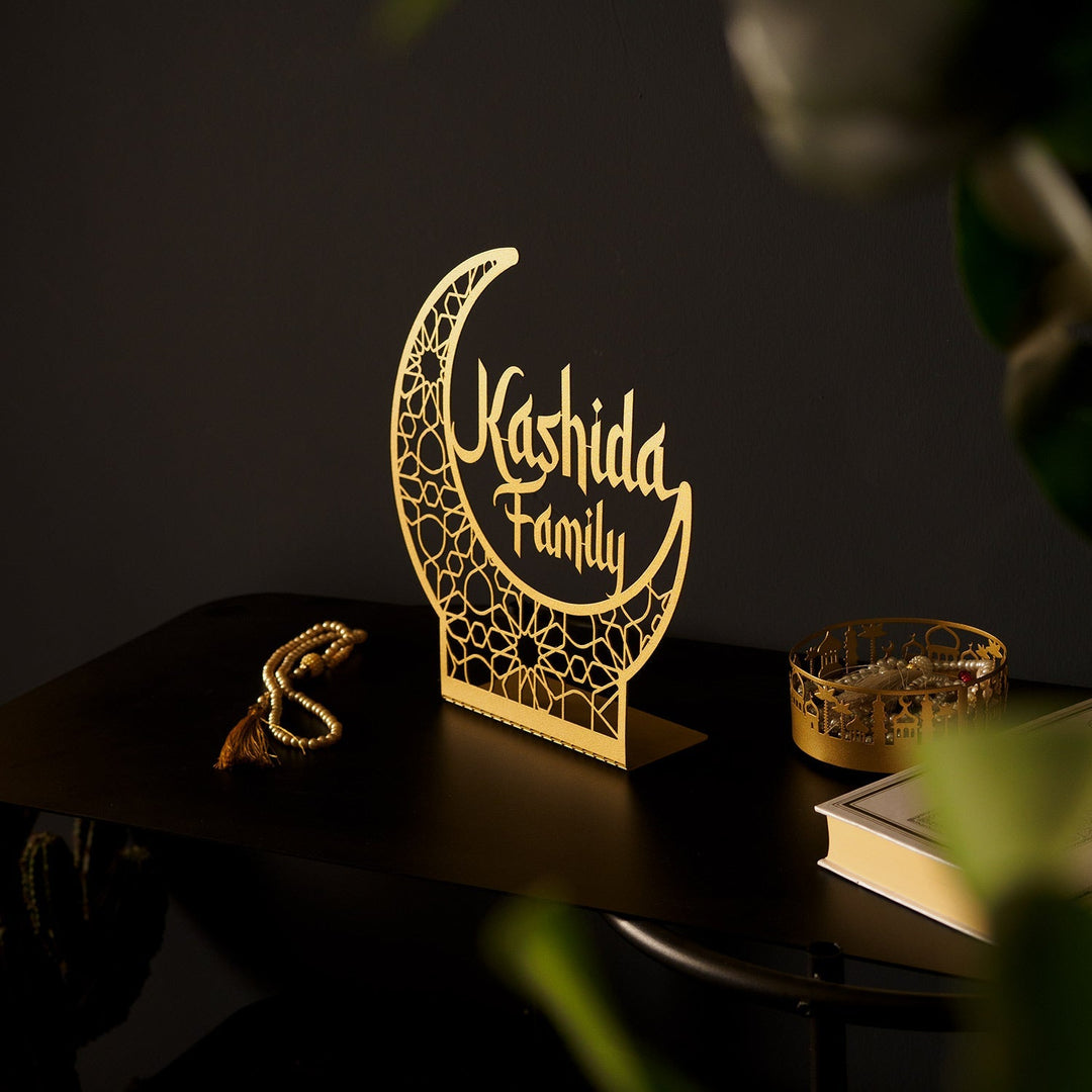 Kişiye Özel Hilal Metal Masaüstü Dekor - WAMH154