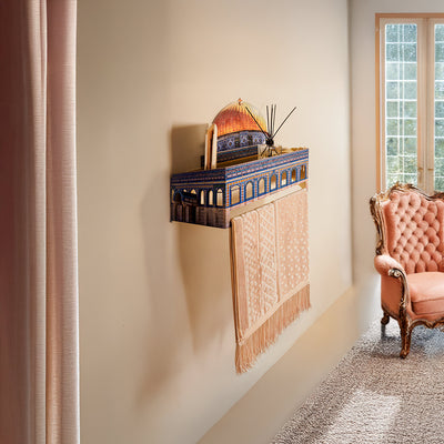 Metal Seccade Askılığı ve Duvar Rafı – Mescid-i Aksa Motifli - WAMH181