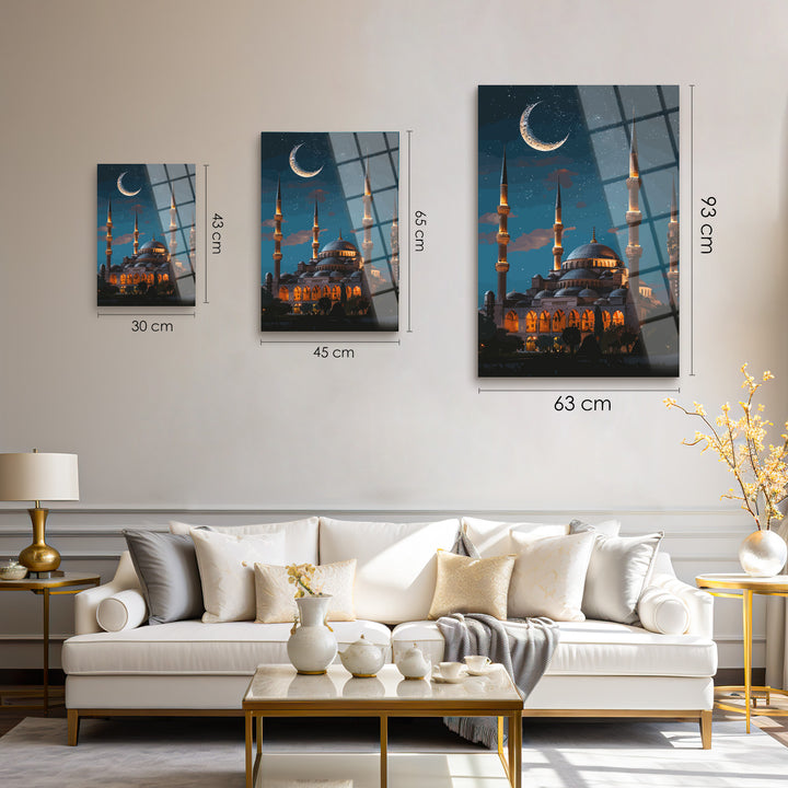 Ay Işığında Sultanahmet Camii Cam Tablo - WTC060