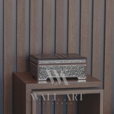 Gümüş İşlemeli Ahşap Kuran Sehpası ve Kuran – WAP014