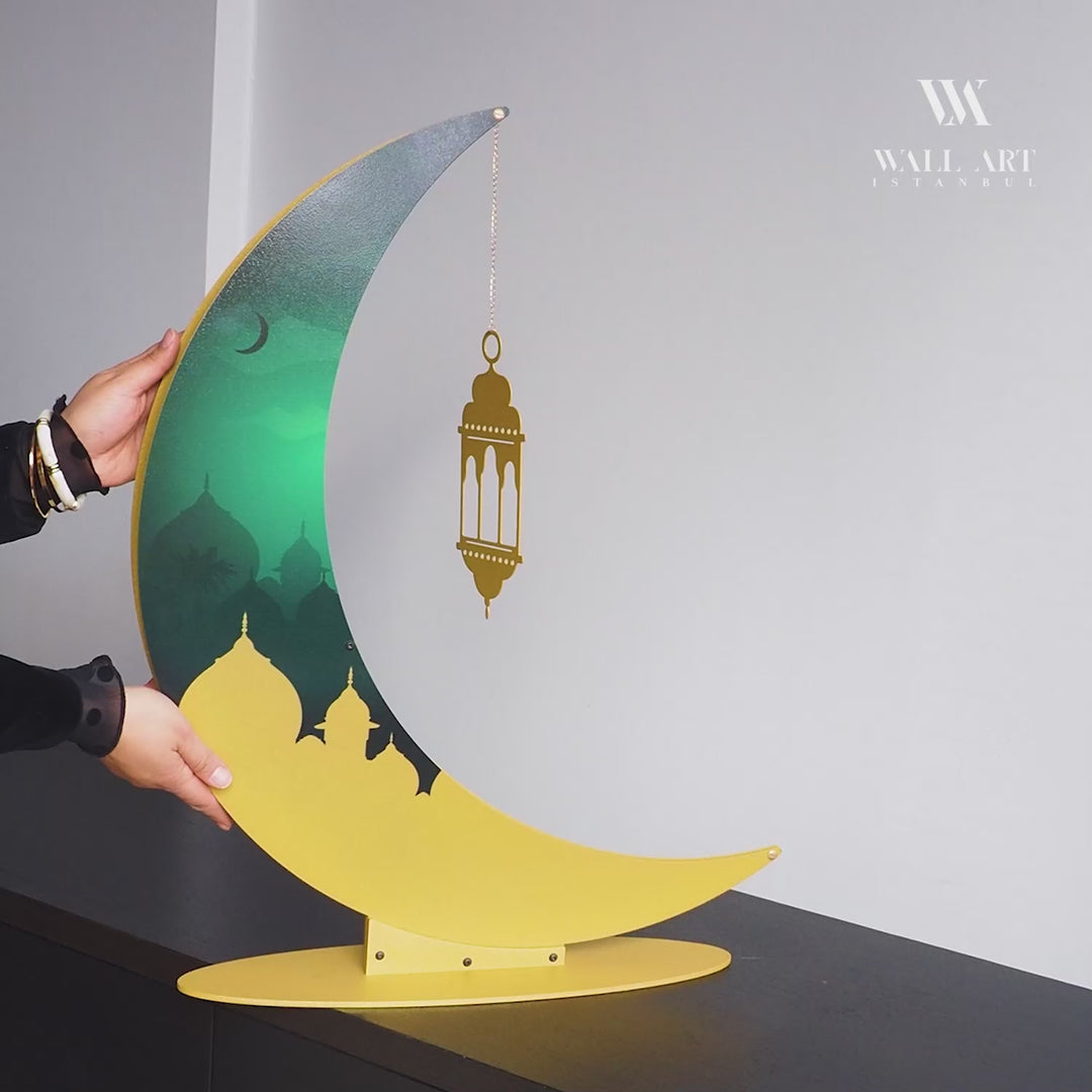 68 cm 3 Boyutlu Renkli Metal Ramazan Hilali - WAMH227