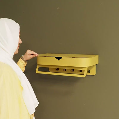 Sefa - Aynalı Metal Duvar Rafı ve Askılık - WAMH209