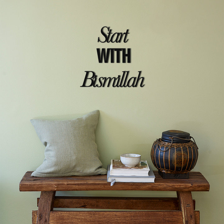 FIRSAT - Start With Bismillah Metal Duvar Tablosu - WAM133
