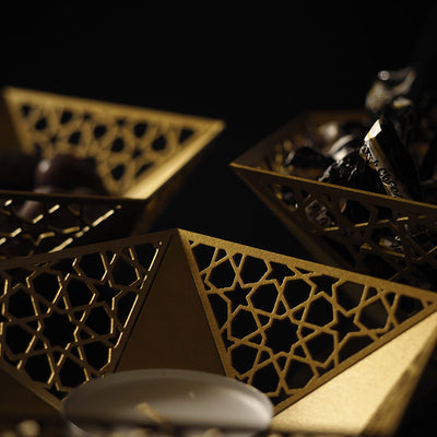 3'lü Yıldız Metal Kase Seti - Ramazan Süslemeleri